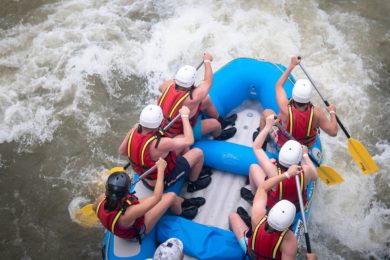 Adrenaline water sports with colleagues