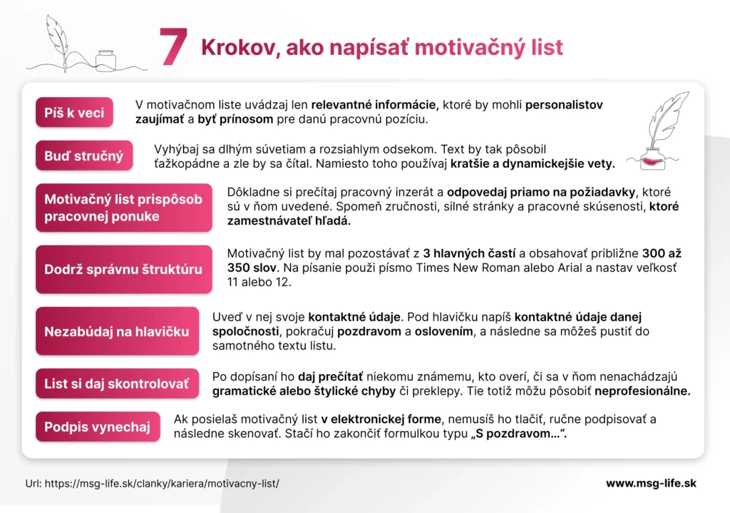 7 krokov na motivačný list – msg life Slovakia 7 krokov a tipov na motivačný list