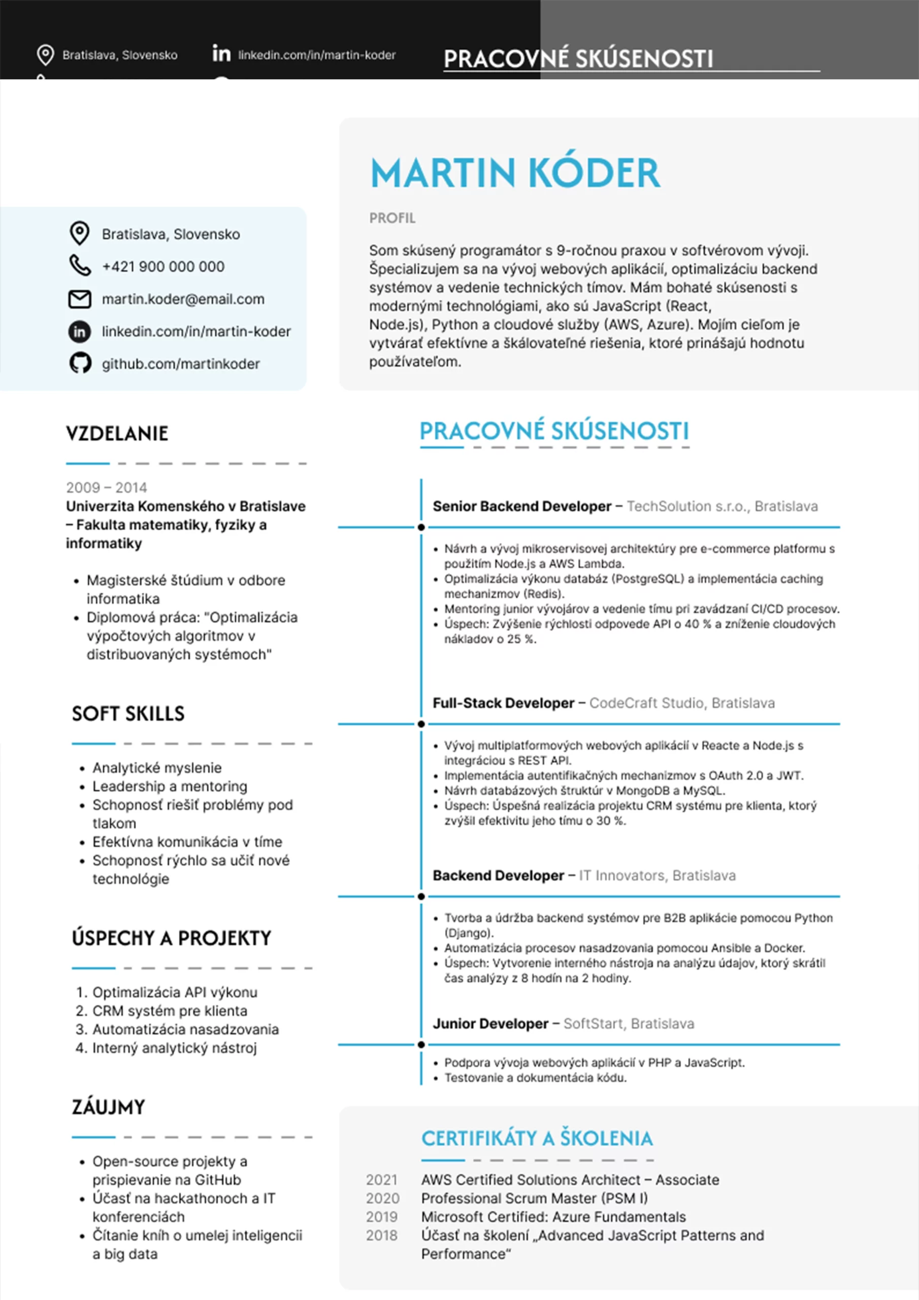 Chronologická štruktúra je prehľadná – msg life Slovakia Štruktúrovaný IT životopis je najobľúbenejší