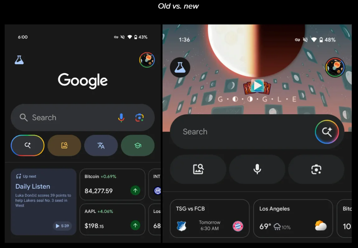 android-old-new – msg life Slovakia google a nový režim s umelou inteligenciou v menu android a ios